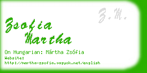 zsofia martha business card