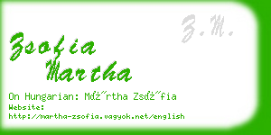 zsofia martha business card